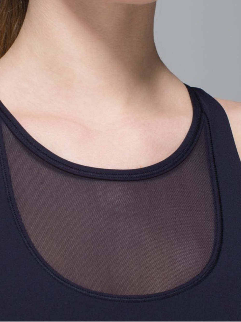 Lululemon Mesh With Me Tank Naval Blue Sea Side Silver Fox Alberta Lake Size 4 - Picture 3 of 7
